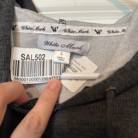 White Mark Women's Hoodie Sweatshirt Dress Large size Charcoal color - Picture 2 of 3